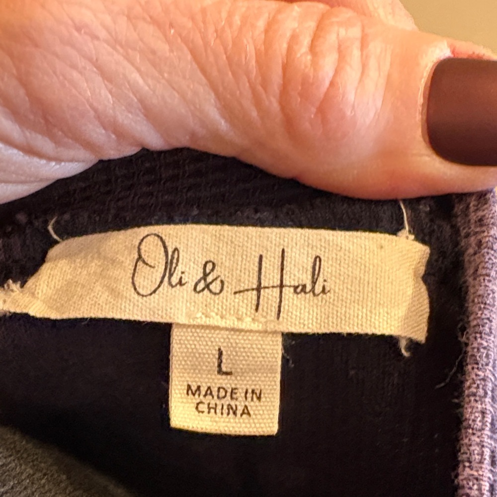 Oli & Hali Bluish-Purple Waffle Textured Henley - Picture 2 of 16